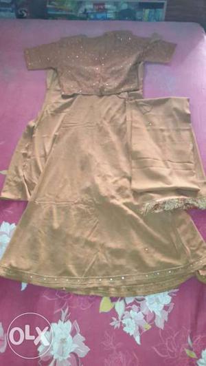 Children Brown ghagrah with jacket