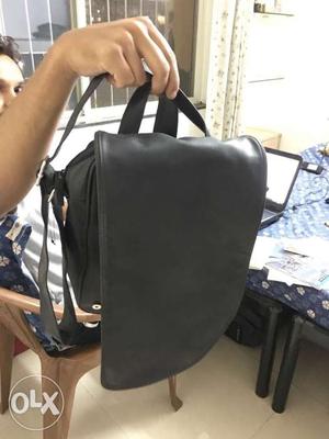 Faux Leather Messenger Bag