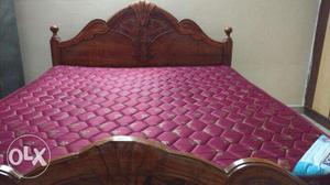 King size teak wood frame bed and restolex mattress