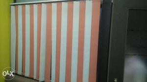 Office Window Blinds 6'x4', orange and white,