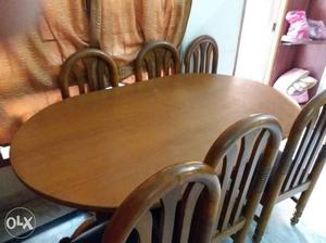 Oval Brown Wooden Dinning Set
