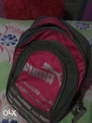 Pink and grey school bag