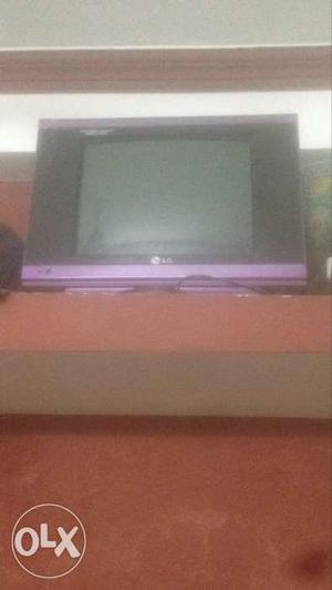 Purple And Black LG CRT TV