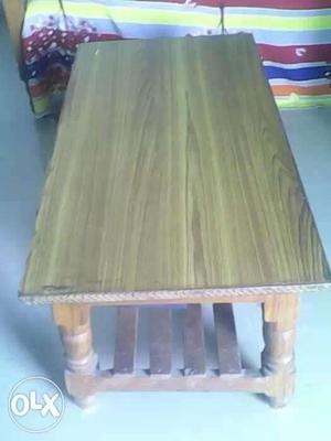 Rectangular Brown Wooden 2-layer Coffee Table