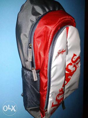 Sky Bag Gray And Red Backpack