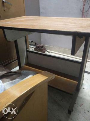 Table Wooden top steel frame, 3*2 size