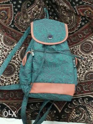 Teal And Brown Backpack