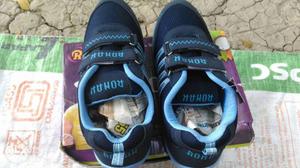 Toddler's Blue-and-black Ronan Velcro Sneakers With Box