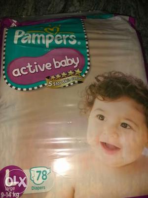 Unsealed Active Baby Diaper's large size 78