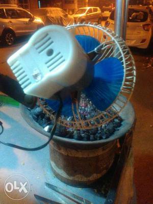 White And Blue 3-bladed Fan