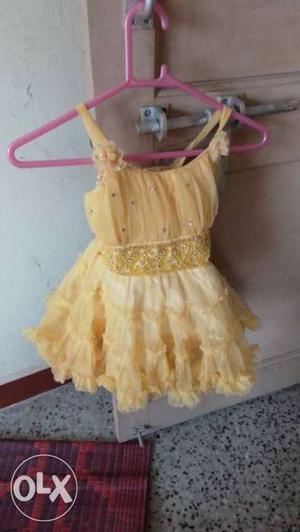 Yellow party and casual dress for your barbie girl