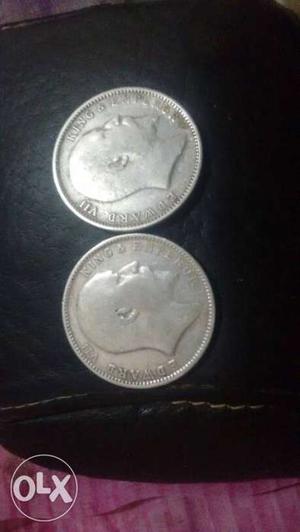 2 old silver coins 120 year old