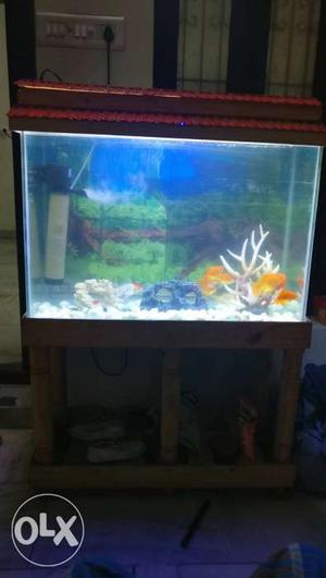 3 Feet fish tank with top, led light and 6 legs