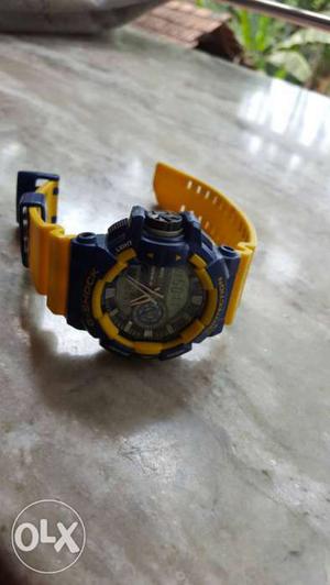 Blue And Yellow Casio G-shock Digital Watch