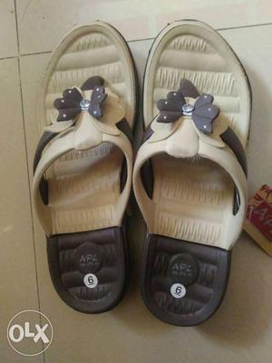 New Pair Of Choclate -and cream-Flip Flops