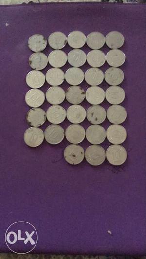 Old ten paisa coins