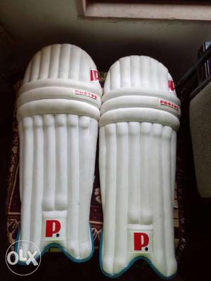 White and Red Protos Branded Cricket Pads