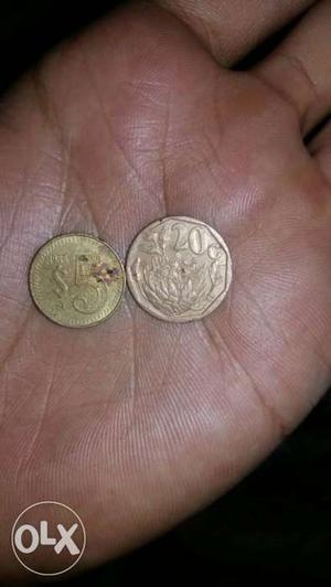 Two 5 And 20 Gold Coins