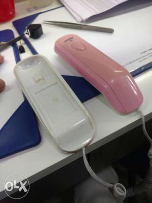 White And Pink Telephone