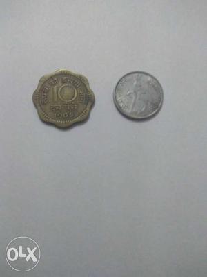 25 paisa ka coin of  and 10 paisa ka coin of