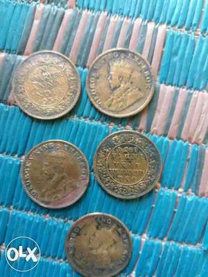 5 coins quarter Anna one