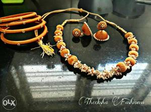Asosrted Theksha Fashions Brangle, Jumnkah And Necklace Set