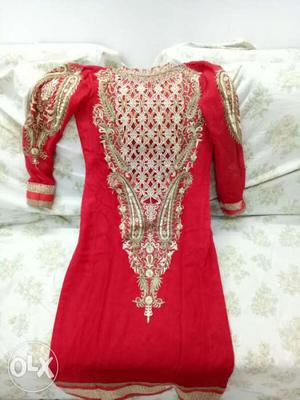 Beautiful red and golden suit with duppata. small
