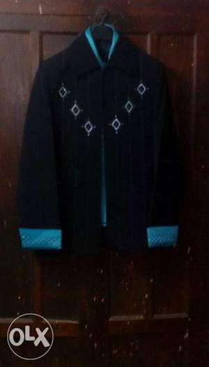 Black And Blue Zip Jacket