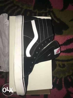 Black And White Vans High Top Sneakers