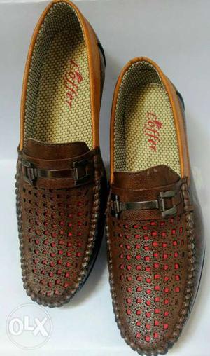 Brown Leather Loffer Loafers