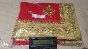 Gold And Red Textile