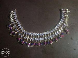 Gold Necklace With Rhinestones