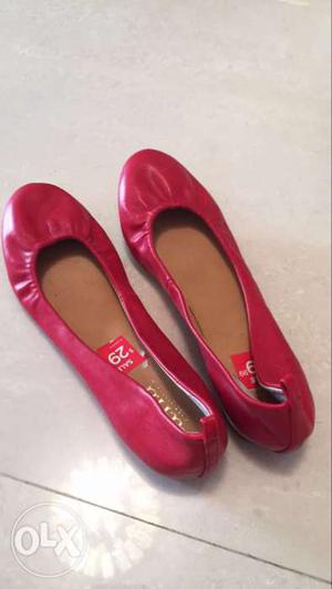 Red Leather Flats