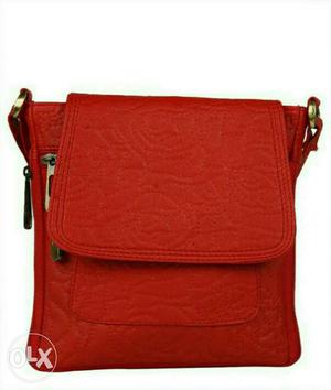 Red Suede Cross Body Bag