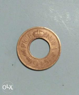 Round Bronze Indian Coin