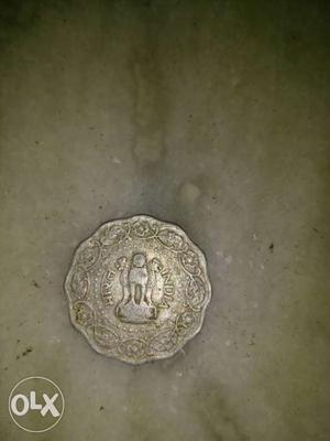 Scalloped Edge Silver Indian Paise Coin