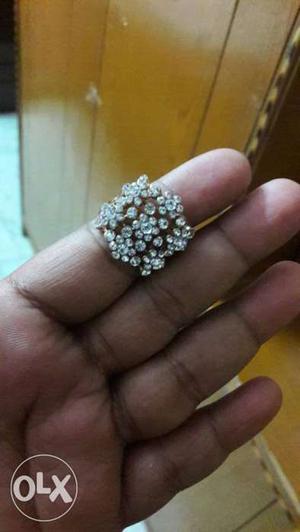 Silver With Diamond Ring