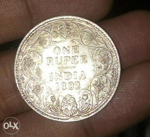 Silver coin of rupees one 