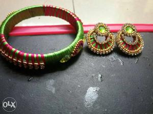 String Bangle And Earrings