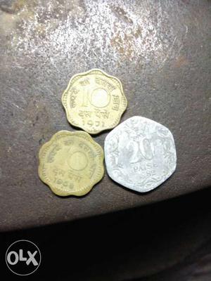 Three Indian Paise Coins
