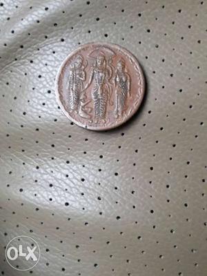 Three Women Embossed Round Copper Coin