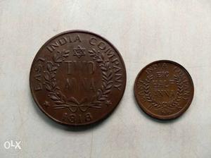 Very old Indian currency of year  Two Anna