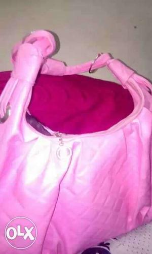 Women's Pink Leather Handbag