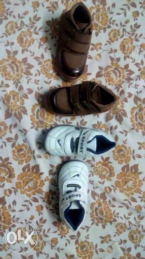 18no' whaite and 4 no ' brown shoes for chaild 2