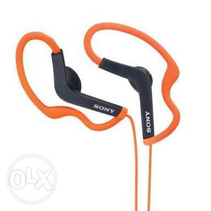 Black And Orange Sony Headphone