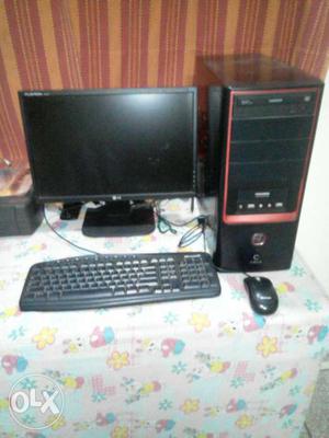Black And Red Computer Desktop Set