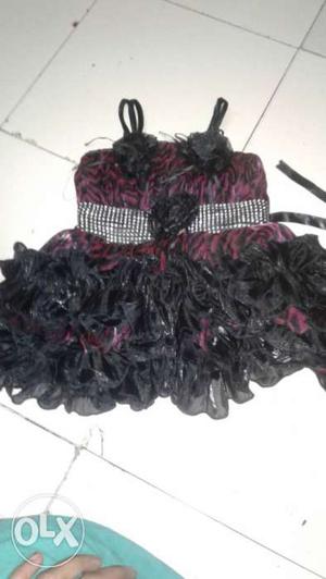 Black Floral Spaghetti Strap Dress