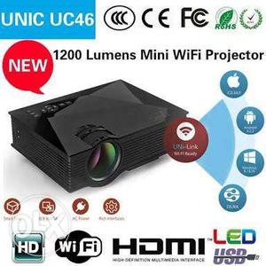 Black  Lumens Mini WiFi Projector