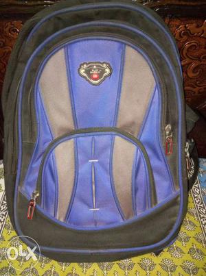 Blue, Brown, And Black Backpack