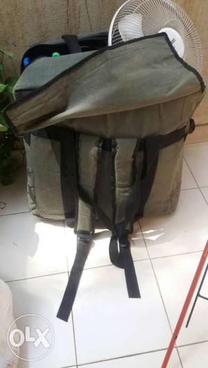 Gray And Black Backpack